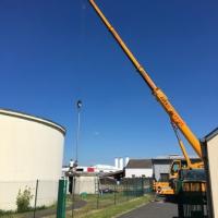 Mise en place de la grue